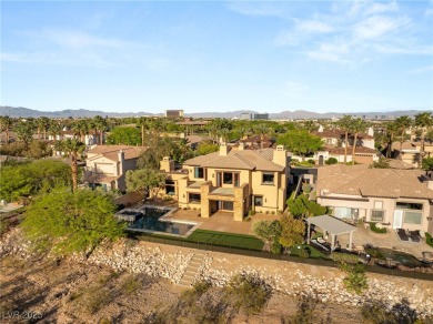 Cradled by the Red Rock Mountains, this exceptional estate on Red Rock Country Club in Nevada - for sale on GolfHomes.com, golf home, golf lot