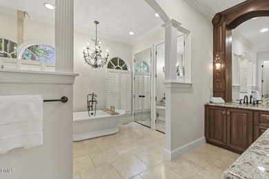 Elegant Preston home showcasing sweeping lake view and country on Prestonwood Country Club  in North Carolina - for sale on GolfHomes.com, golf home, golf lot