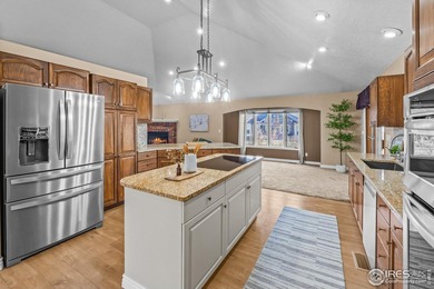 Sprawling brick ranch in the highly coveted Hawkstone on Eaton Country Club in Colorado - for sale on GolfHomes.com, golf home, golf lot