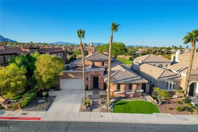As you approach the home, the curb appeal and spacious courtyard on Red Rock Country Club in Nevada - for sale on GolfHomes.com, golf home, golf lot