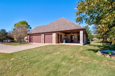 This custom brick & stone home sits on the #11 tee box and has on Lake Kiowa Golf Course in Texas - for sale on GolfHomes.com, golf home, golf lot