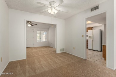 Welcome home to this light and bright 2-bedroom, 2-bath home on Sun City Lakes West and East in Arizona - for sale on GolfHomes.com, golf home, golf lot