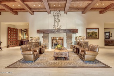 a solar heated pool & spa, a built-in BBQ, firepit, water on Tuscany Falls At Pebble Creek in Arizona - for sale on GolfHomes.com, golf home, golf lot