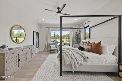 Built in 2021 on 1.73 acres, this contemporary retreat is on Desert Highlands Golf Club in Arizona - for sale on GolfHomes.com, golf home, golf lot