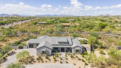 Built in 2021 on 1.73 acres, this contemporary retreat is on Desert Highlands Golf Club in Arizona - for sale on GolfHomes.com, golf home, golf lot