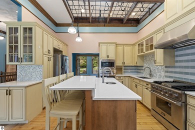 Custom-designed cedar home on over 7.5 acres with 600' of on Bear Lake Highlands Golf Course in Michigan - for sale on GolfHomes.com, golf home, golf lot