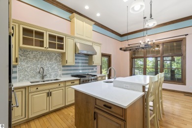 Custom-designed cedar home on over 7.5 acres with 600' of on Bear Lake Highlands Golf Course in Michigan - for sale on GolfHomes.com, golf home, golf lot