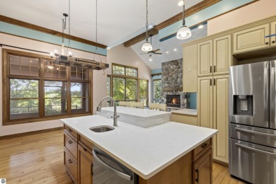 Custom-designed cedar home on over 7.5 acres with 600' of on Bear Lake Highlands Golf Course in Michigan - for sale on GolfHomes.com, golf home, golf lot
