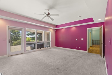 Custom-designed cedar home on over 7.5 acres with 600' of on Bear Lake Highlands Golf Course in Michigan - for sale on GolfHomes.com, golf home, golf lot