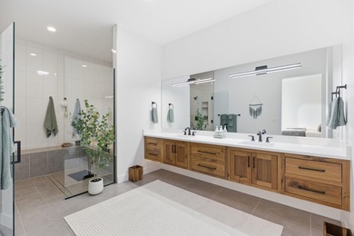 As you are welcomed into your tucked-in private entry courtyard on The Ledges Golf Club in Utah - for sale on GolfHomes.com, golf home, golf lot