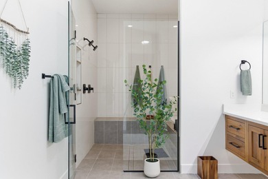 As you are welcomed into your tucked-in private entry courtyard on The Ledges Golf Club in Utah - for sale on GolfHomes.com, golf home, golf lot