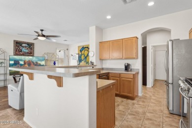 Beautiful single-level home with no interior steps features 3 on The Golf Club At Johnson Ranch in Arizona - for sale on GolfHomes.com, golf home, golf lot
