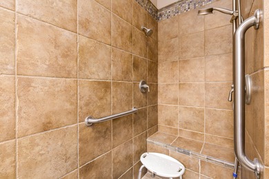 Gated courtyard leads you into a spacious, split floor plan on Bloomington Country Club in Utah - for sale on GolfHomes.com, golf home, golf lot