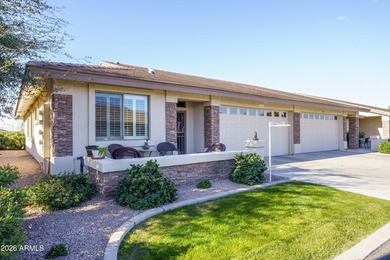 Sit on the north front patio and visit with friendly neighbors on Sunland Springs Golf Course  in Arizona - for sale on GolfHomes.com, golf home, golf lot