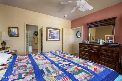 Sit on the north front patio and visit with friendly neighbors on Sunland Springs Golf Course  in Arizona - for sale on GolfHomes.com, golf home, golf lot