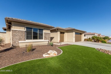 This Nearly NEW home features an amazing backyard with multiple on Tuscany Falls At Pebble Creek in Arizona - for sale on GolfHomes.com, golf home, golf lot