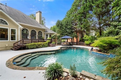 Fall is in the air, and this home frames the season on Woodmont Golf and Country Club in Georgia - for sale on GolfHomes.com, golf home, golf lot