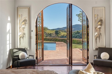 Ambiance of a Santa Barbara Spanish-style estate with panoramic on Shady Canyon Golf Club in California - for sale on GolfHomes.com, golf home, golf lot