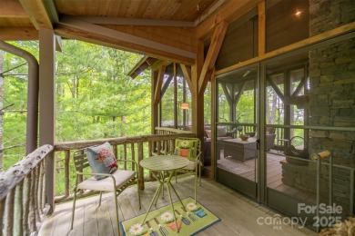 Perched at 4,600' along the ridgeline, this classic rustic home on Balsam Mountain Preserve in North Carolina - for sale on GolfHomes.com, golf home, golf lot