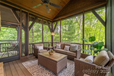 Perched at 4,600' along the ridgeline, this classic rustic home on Balsam Mountain Preserve in North Carolina - for sale on GolfHomes.com, golf home, golf lot