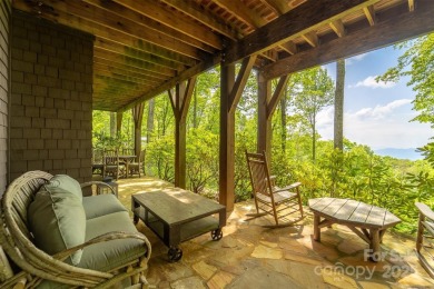 Perched at 4,600' along the ridgeline, this classic rustic home on Balsam Mountain Preserve in North Carolina - for sale on GolfHomes.com, golf home, golf lot