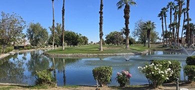 Welcome to this inviting two-bedroom, one-bath end unit condo on Indian Palms Country Club and Resort in California - for sale on GolfHomes.com, golf home, golf lot