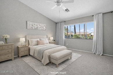 Don't judge this home by the front door. Inside, it's calm on Sun Lakes Country Club in Arizona - for sale on GolfHomes.com, golf home, golf lot