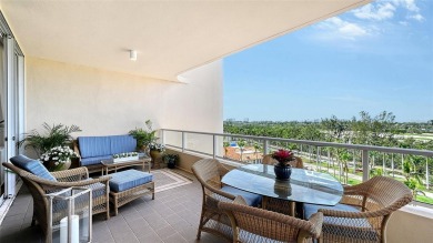 This rarely available 5th-floor Cayman residence in Grand Bay I on Longboat Key Golf Club Resort in Florida - for sale on GolfHomes.com, golf home, golf lot