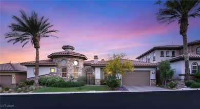 Elevated above the 4th hole in gated Sorrento at Lake Las Vegas on Reflection Bay Golf Club in Nevada - for sale on GolfHomes.com, golf home, golf lot