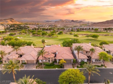 Elevated above the 4th hole in gated Sorrento at Lake Las Vegas on Reflection Bay Golf Club in Nevada - for sale on GolfHomes.com, golf home, golf lot