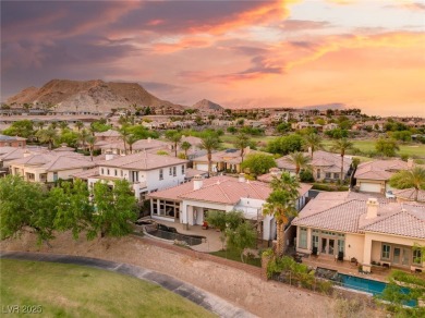 Elevated above the 4th hole in gated Sorrento at Lake Las Vegas on Reflection Bay Golf Club in Nevada - for sale on GolfHomes.com, golf home, golf lot
