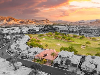 Elevated above the 4th hole in gated Sorrento at Lake Las Vegas on Reflection Bay Golf Club in Nevada - for sale on GolfHomes.com, golf home, golf lot