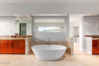 This contemporary home offers exceptionally elevated & stunning on Desert Mountain Golf Club - Renegade Course in Arizona - for sale on GolfHomes.com, golf home, golf lot