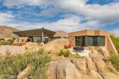 This contemporary home offers exceptionally elevated & stunning on Desert Mountain Golf Club - Renegade Course in Arizona - for sale on GolfHomes.com, golf home, golf lot