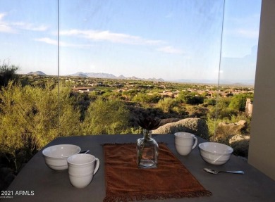 This contemporary home offers exceptionally elevated & stunning on Desert Mountain Golf Club - Renegade Course in Arizona - for sale on GolfHomes.com, golf home, golf lot