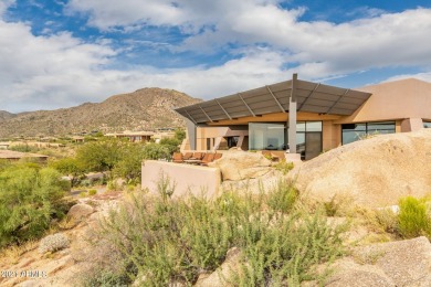 This contemporary home offers exceptionally elevated & stunning on Desert Mountain Golf Club - Renegade Course in Arizona - for sale on GolfHomes.com, golf home, golf lot