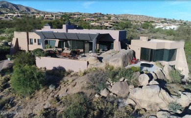This contemporary home offers exceptionally elevated & stunning on Desert Mountain Golf Club - Renegade Course in Arizona - for sale on GolfHomes.com, golf home, golf lot