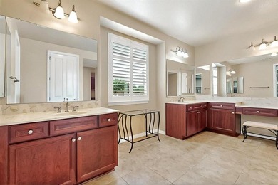 Conveniently located on a corner lot, this Rialta home offers on Wildhorse Golf Club of Robson Ranch in Texas - for sale on GolfHomes.com, golf home, golf lot