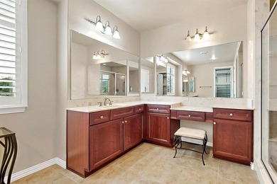 Conveniently located on a corner lot, this Rialta home offers on Wildhorse Golf Club of Robson Ranch in Texas - for sale on GolfHomes.com, golf home, golf lot