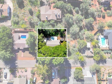 Charming house nestled among mature trees on a quiet street on Canyon Mesa Country Club in Arizona - for sale on GolfHomes.com, golf home, golf lot