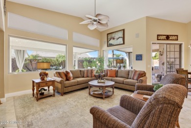 Charming home w/stone facade + extended paver front courtyard on Arizona Traditions Golf Club in Arizona - for sale on GolfHomes.com, golf home, golf lot