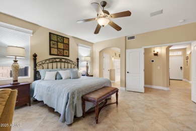 Charming home w/stone facade + extended paver front courtyard on Arizona Traditions Golf Club in Arizona - for sale on GolfHomes.com, golf home, golf lot