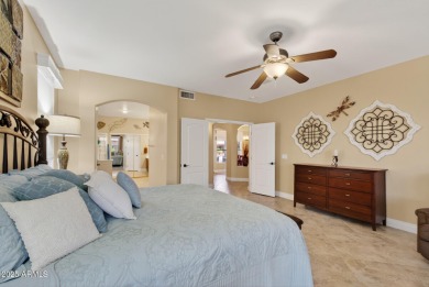 Charming home w/stone facade + extended paver front courtyard on Arizona Traditions Golf Club in Arizona - for sale on GolfHomes.com, golf home, golf lot