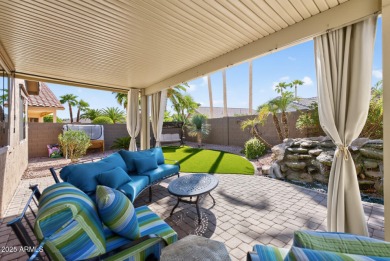 Charming home w/stone facade + extended paver front courtyard on Arizona Traditions Golf Club in Arizona - for sale on GolfHomes.com, golf home, golf lot
