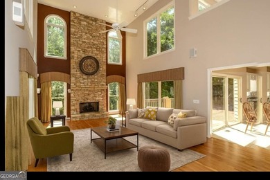 Step into luxury with this beautifully maintained two-story on Towne Lake Hills Golf Club in Georgia - for sale on GolfHomes.com, golf home, golf lot