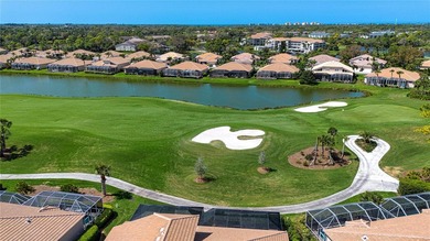 POOL HOME on the 5th Hole! Featuring a screened-in panoramic on Stoneybrook Golf and Country Club of Sarasota in Florida - for sale on GolfHomes.com, golf home, golf lot