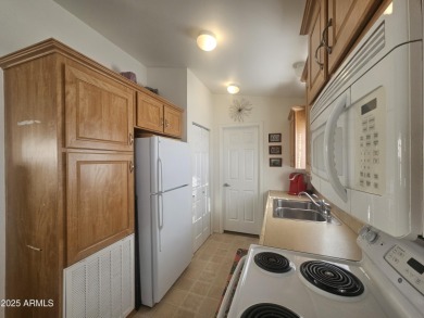 This 2-bedroom, 2-bathroom home features a large storage shed on Viewpoint Golf Resort in Arizona - for sale on GolfHomes.com, golf home, golf lot