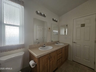 This 2-bedroom, 2-bathroom home features a large storage shed on Viewpoint Golf Resort in Arizona - for sale on GolfHomes.com, golf home, golf lot