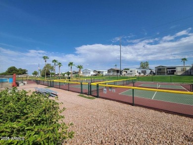 This 2-bedroom, 2-bathroom home features a large storage shed on Viewpoint Golf Resort in Arizona - for sale on GolfHomes.com, golf home, golf lot