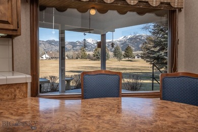 Spectacular views of the Bridger Mountain Range from this home on Riverside Country Club in Montana - for sale on GolfHomes.com, golf home, golf lot